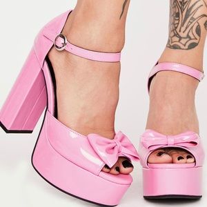 Dolls Kill Pink Patent Heels